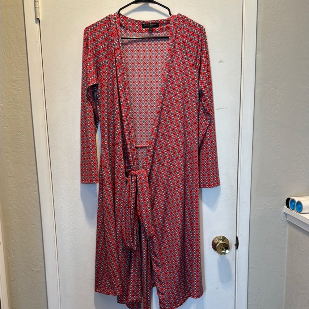 Banana Republic Red Patterned Cardigan